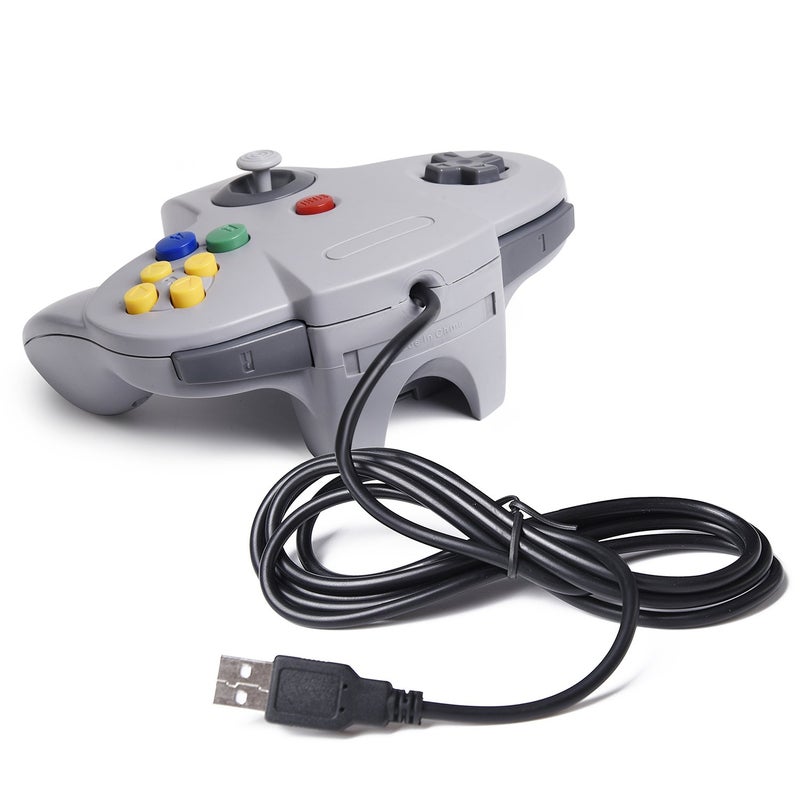 SAFFUN Classic N64 Controller, N64 Wired USB PC Game pad Joystick, N64 Bit USB Wired Game Stick Joy pad Controller for Windows PC MAC Linux Raspberry Pi 3 Sega Genesis Higan (Grey) - Image 2
